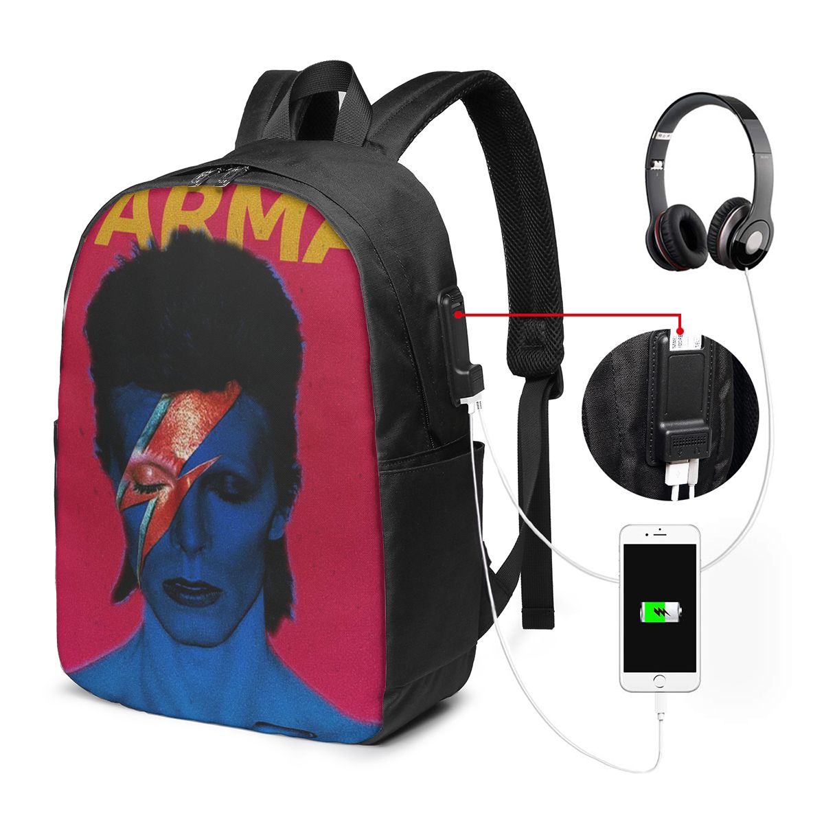 Laptop Bag - Mochila Davids Bowied, bolsa de viaje