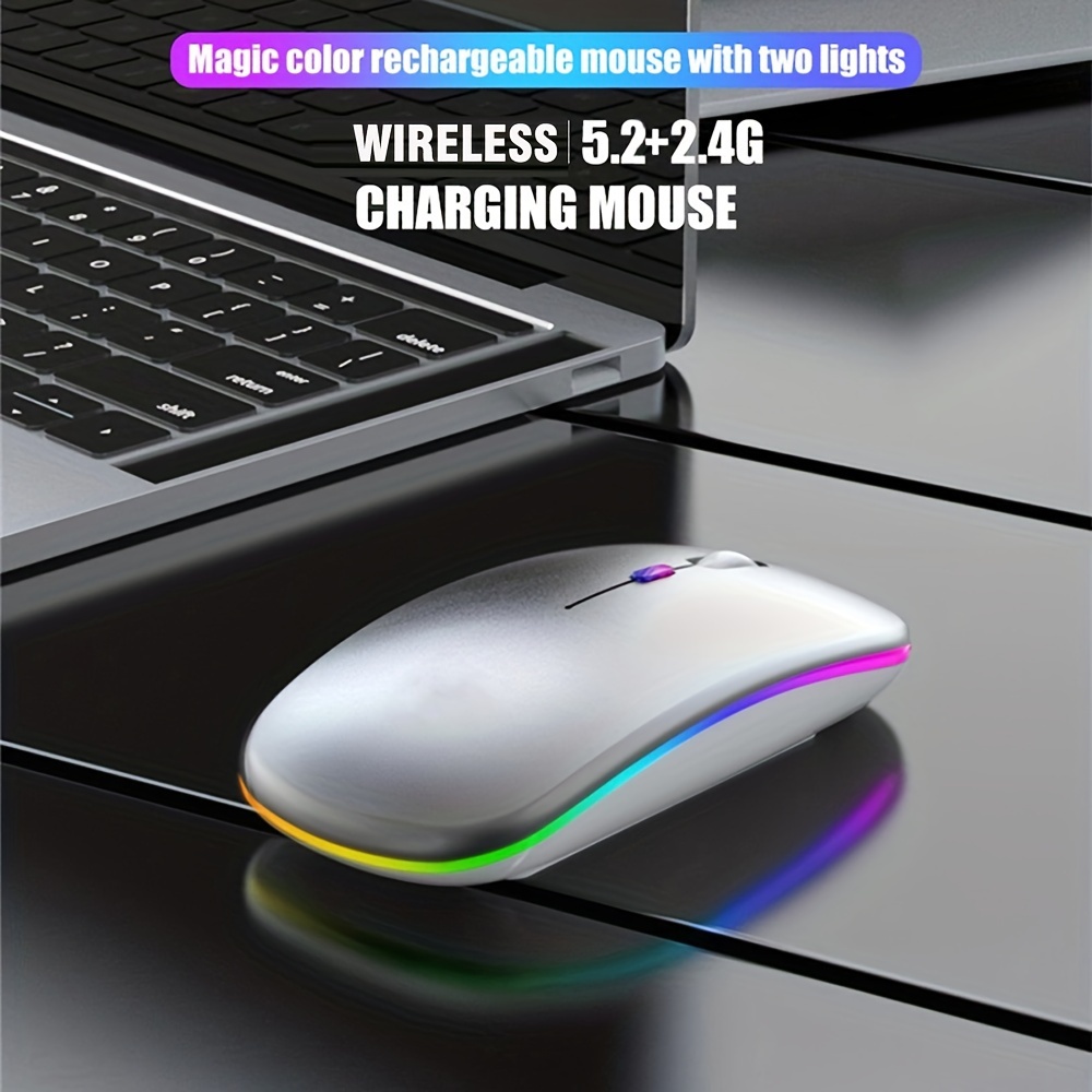 Ratón inalámbrico RGB recargab - Laptop Mouse reseña y precio