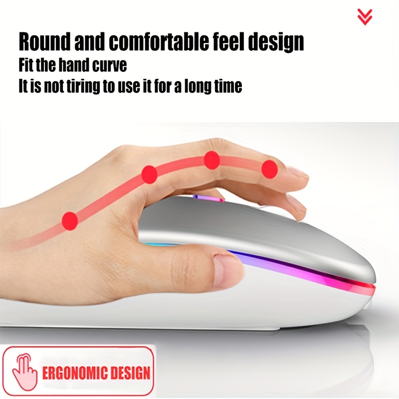 Ratón inalámbrico RGB recargab - Laptop Mouse reseña y precio
